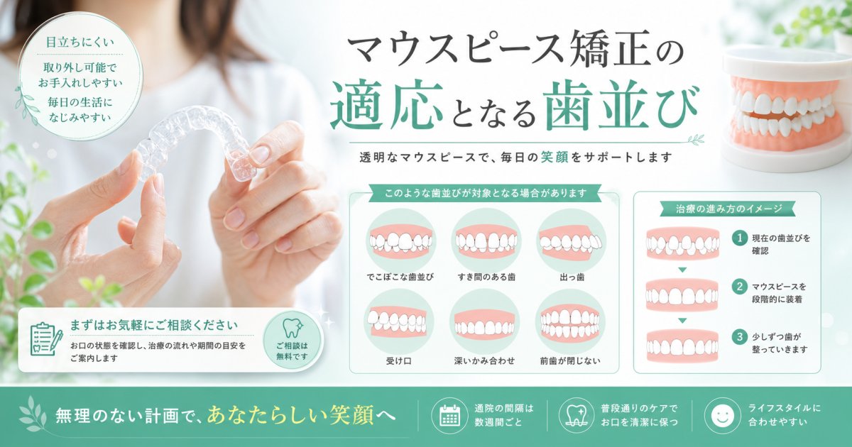 私の前歯も治せる？マウスピース矯正の適応となる歯並びと基準